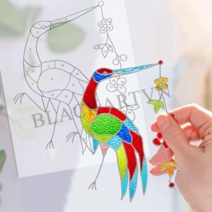 Digital Download Cranes N01 Stained Glass Pattern, Modern Suncatcher, Diy Stained Glass,Easy art Hobby License Beginner to Intermediate