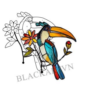 Digital Download Hornbill-D03,Stained Glass Pattern, Modern Suncatcher, Diy Stained Glass,Easy art Hobby License Beginner to Intermediate