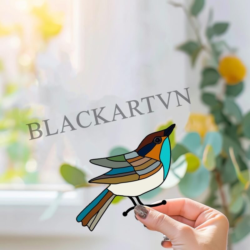 Digital Download Carolina Wren-D02,Stained Glass Pattern,Modern Suncatcher,Diy Stained Glass,Easy art Hobby License Beginner to Intermediate - Image 2
