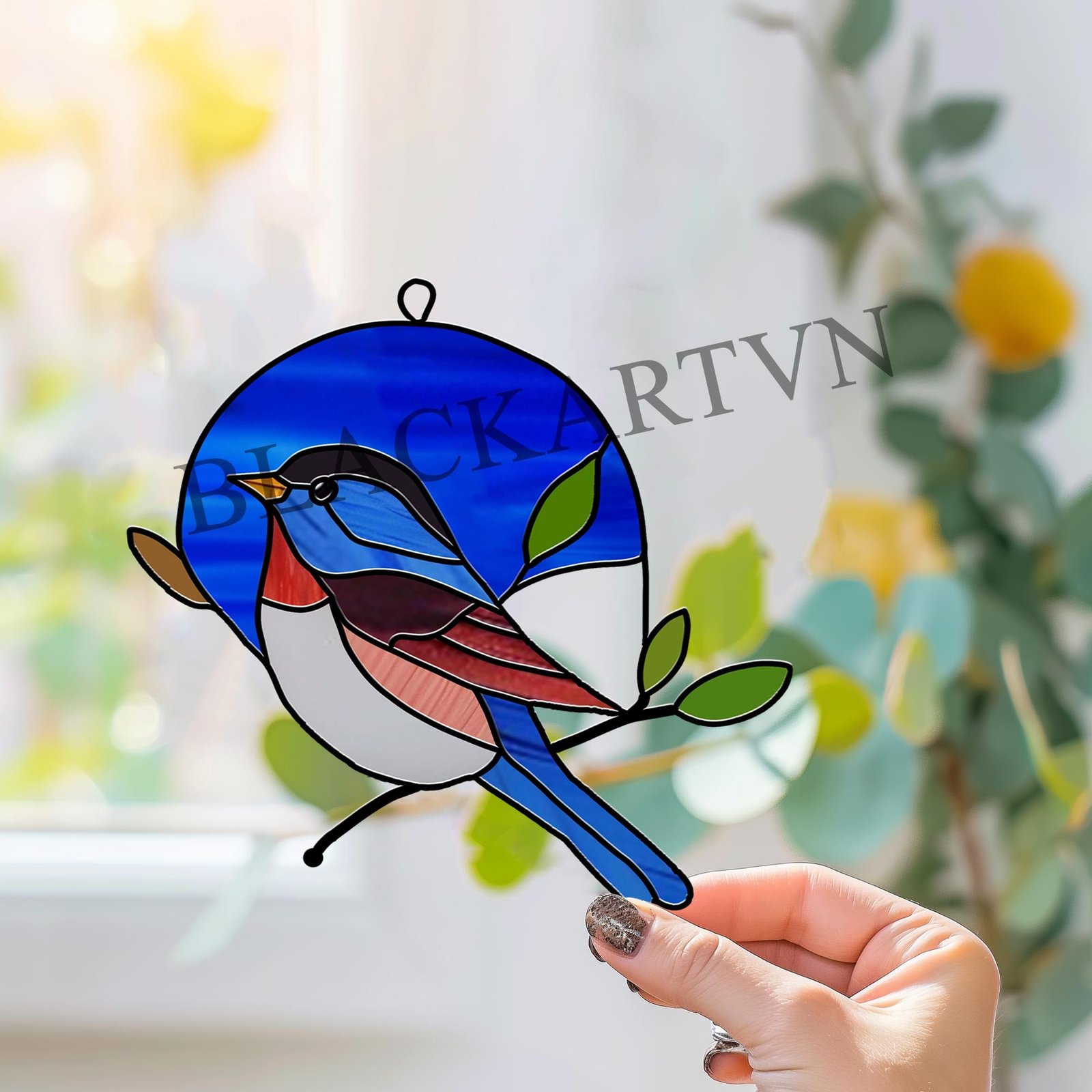 Digital Download Bluebird-D02,Stained Glass Pattern,Modern Suncatcher,Diy Stained Glass,Easy art Hobby License Beginner to Intermediate - Image 3