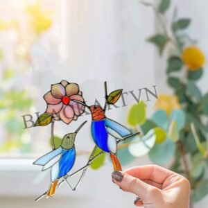 Digital Download Humming bird T02,  Stained Glass Pattern Modern Suncatcher Diy Easy art Hobby License Beginner to Intermediate stain glass