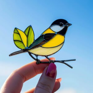 Digital Download Chickadee-T02,Stained Glass Pattern,Modern Suncatcher,Diy Stained Glass,Easy art Hobby License Beginner to Intermediate