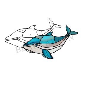 Digital Download Whale-D02,Stained Glass Pattern,Modern Suncatcher,Diy Stained Glass,Easy art Hobby License Beginner to Intermediate