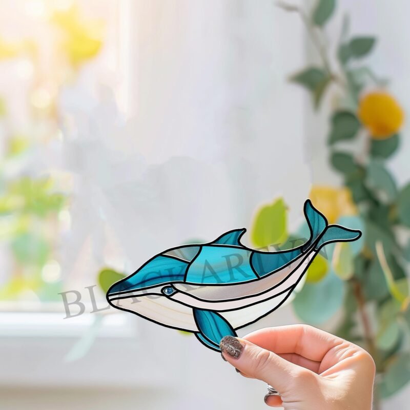 Digital Download Whale-D02,Stained Glass Pattern,Modern Suncatcher,Diy Stained Glass,Easy art Hobby License Beginner to Intermediate - Image 3