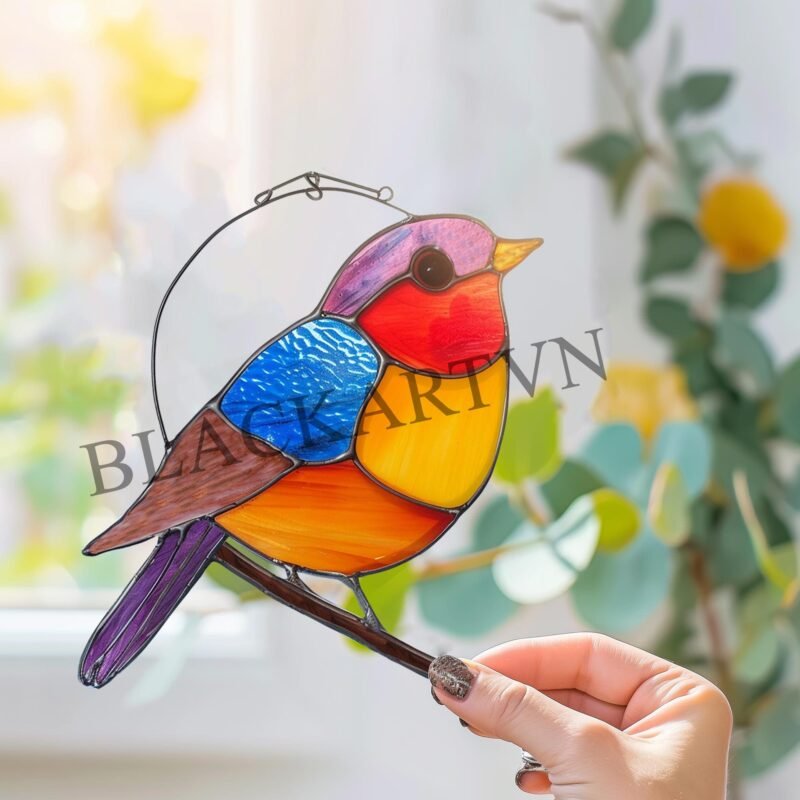 Digital Download Robin  T01 Stained Glass Pattern, Modern Suncatcher, Diy Stained Glass - Image 3