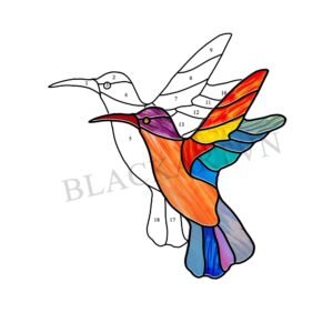 Digital Download Hummingbird-D01,Stained Glass Pattern, Modern Suncatcher, Diy Stained Glass,Easy art Hobby License Beginner to Intermediate