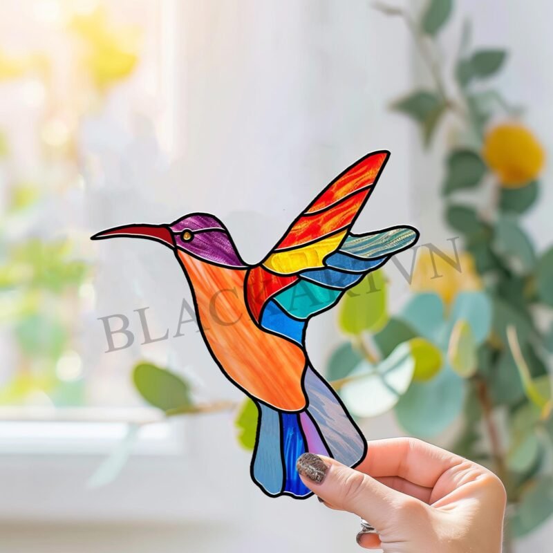 Digital Download Hummingbird-D01,Stained Glass Pattern, Modern Suncatcher, Diy Stained Glass,Easy art Hobby License Beginner to Intermediate - Image 3