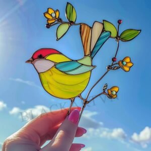 Digital Download  Chickadee  N01 Stained Glass Pattern, Modern Suncatcher, Diy Stained Glass,Easy art Hobby License Beginner to Intermediate