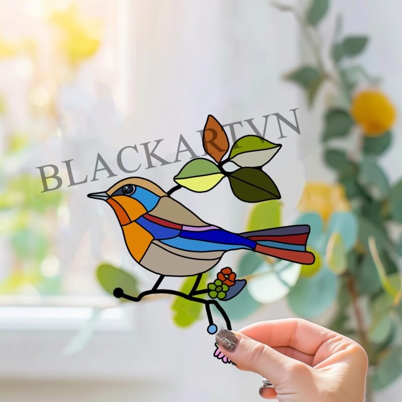 Digital Download Carolina Wren-D01,Stained Glass Pattern,Modern Suncatcher,Diy Stained Glass,Easy art Hobby License Beginner to Intermediate - Image 2