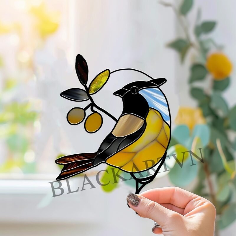 Digital Download Chickadee-D05,Stained Glass Pattern,Modern Suncatcher,Diy Stained Glass,Easy art Hobby License Beginner to Intermediate - Image 2
