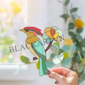 Digital Download Lovebird  Turaco T01,Stained Glass Pattern,Modern Suncatcher,  Bird Art, Window Hanging, Pet Memorial