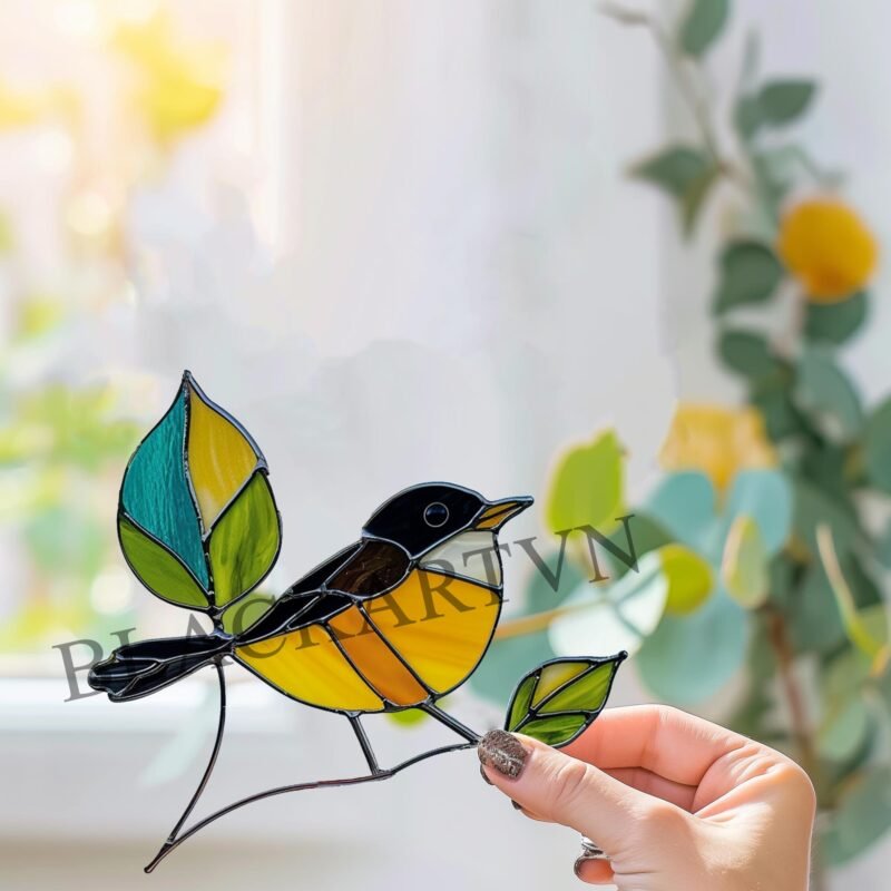Digital Download Chickadee-T03,Stained Glass Pattern,Modern Suncatcher,Diy Stained Glass,Easy art Hobby License Beginner to Intermediate - Image 4