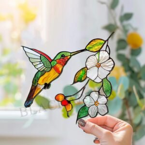 Digital Download Humming Bird N01,  Stained Glass Pattern Modern Suncatcher Diy Easy art Hobby License Beginner to Intermediate stain glass