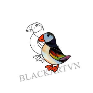 Digital Download Puffin-D02,Stained Glass Pattern,Modern Suncatcher,Diy Stained Glass,Easy art Hobby License Beginner to Intermediate