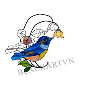 Digital Download Bluebird-D01,Stained Glass Pattern,Modern Suncatcher,Diy Stained Glass,Easy art Hobby License Beginner to Intermediate