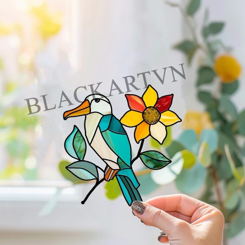 Digital Download Albatross-D01,Stained Glass Pattern,Modern Suncatcher,Diy Stained Glass,Easy art Hobby License Beginner to Intermediate - Image 2