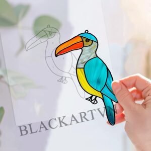 Digital Download Albatross-D03,Stained Glass Pattern,Modern Suncatcher,Diy Stained Glass,Easy art Hobby License Beginner to Intermediate