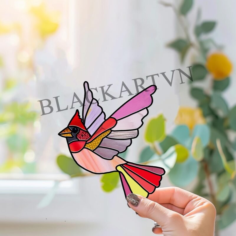 Digital Download Cardinal bird-D01,Stained Glass Pattern,Modern Suncatcher,Diy Stained Glass,Easy art Hobby License Beginner to Intermediate - Image 3