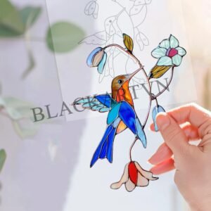 Digital Download Humming bird T01,  Stained Glass Pattern Modern Suncatcher Diy Easy art Hobby License Beginner to Intermediate stain glass