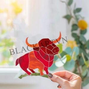 Digital Download Bald CAPE BUFFALO T02,Stained Glass Pattern,Modern Suncatcher,Diy Stained Glass,
