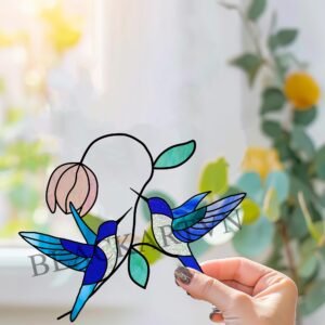 Digital Download Humming Bird T06,  Stained Glass Pattern Modern Suncatcher Diy Easy art Hobby License Beginner to Intermediate stain glass