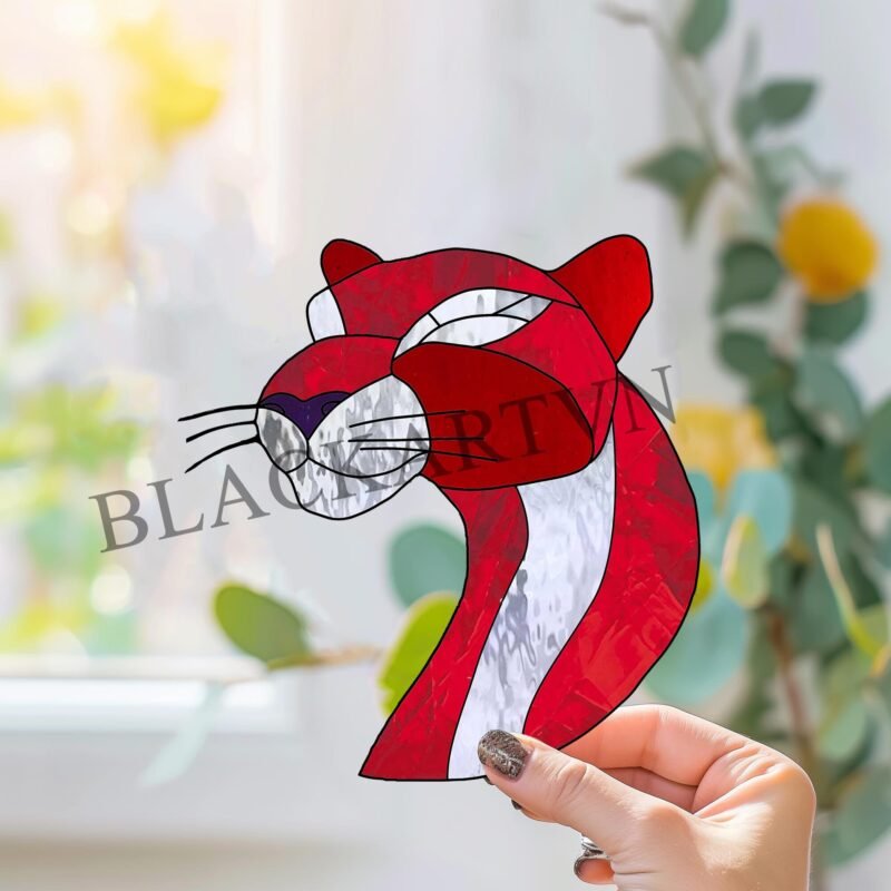 Digital Download Panther T01 Stained Glass  Window Wall Decoration,