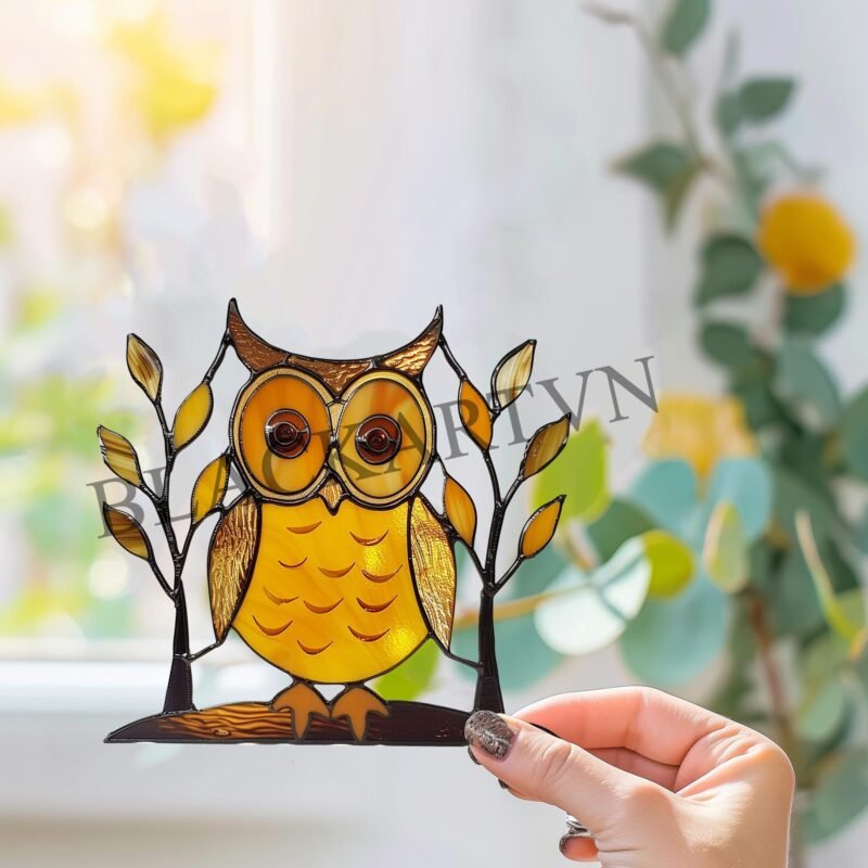 Digital Download Humming OWL T01,  Stained Glass Pattern Modern Suncatcher Diy Easy art Hobby License Beginner to Intermediate stain glass - Image 2