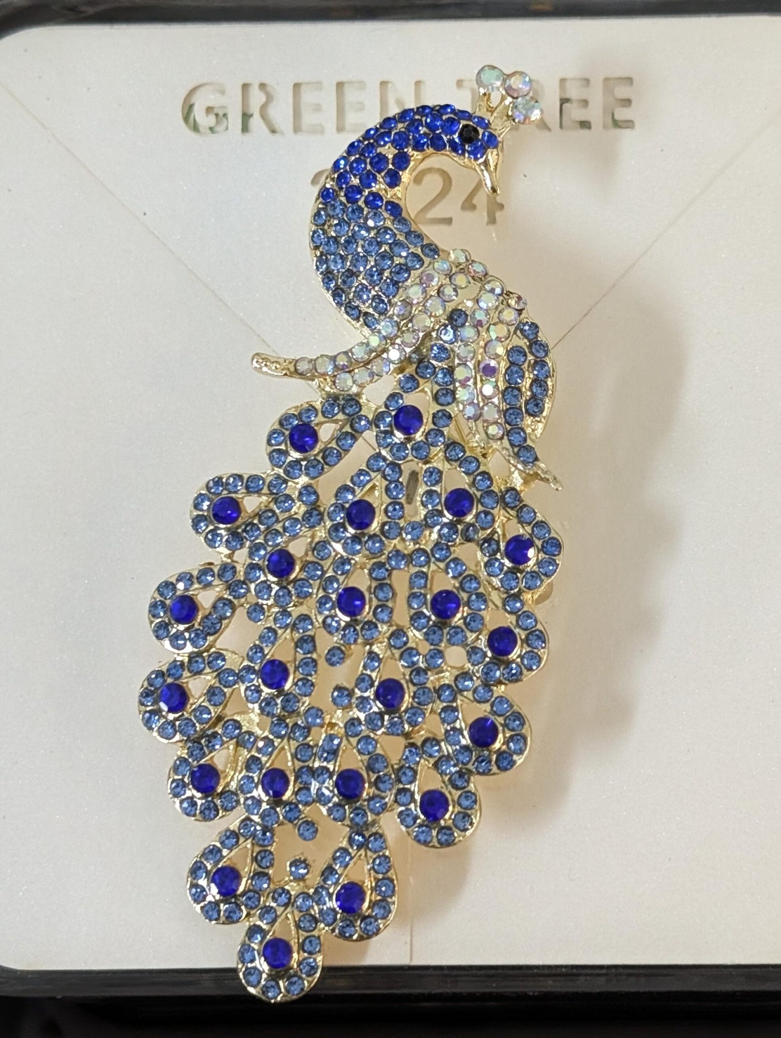 Brooch 11 Sapphire Blue Peacock Brooch Luxurious and Stunning
