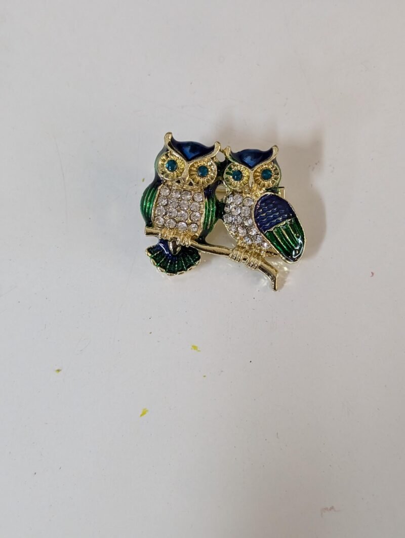 Brooch 13 Fashion Crystal Owl Brooch Elegant Statement Piece - Image 2
