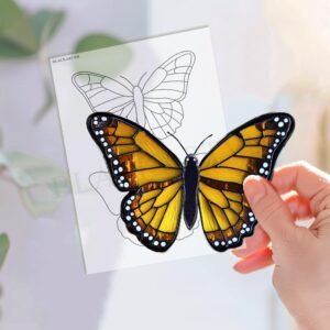 Digital Download Butterfly T05 Stained Glass Pattern, Modern Suncatcher, Diy Stained Glass