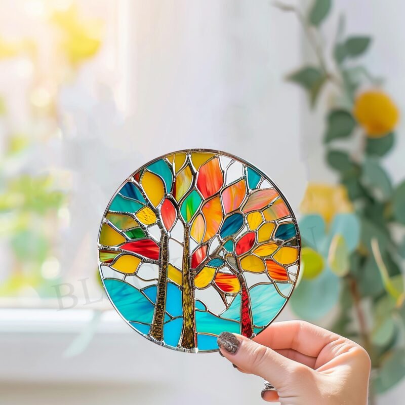 Digital Download Autumn V1 Stained Glass Pattern, Modern Suncatcher, Diy Stained Glass - Image 2