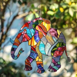 Digital Download ELEPHANT-V01,Stained Glass Pattern,Modern Suncatcher,Diy Stained Glass,Easy art Hobby License Beginner to Intermediate