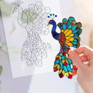Digital Download  Peacock V01 ,Stained Glass Pattern,Modern Suncatcher,Diy Stained Glass,Easy art Hobby License Beginner to Intermediate