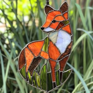 Digital Download Red Fox-D01,Stained Glass Pattern,Modern Suncatcher,Diy Stained Glass,Easy art Hobby License Beginner to Intermediate