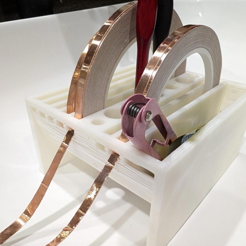 Copper foil caddy,  and Paintbrush Storage Box
