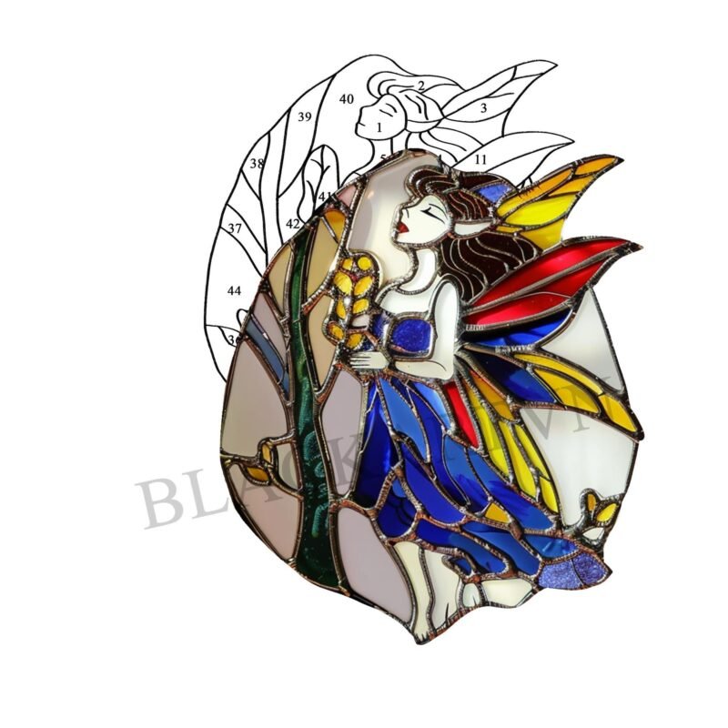 Digital Download Fairy V01, Pattern,Modern Suncatcher,Diy Stained Glass,Easy art Hobby License Beginner to Intermediate - Image 2