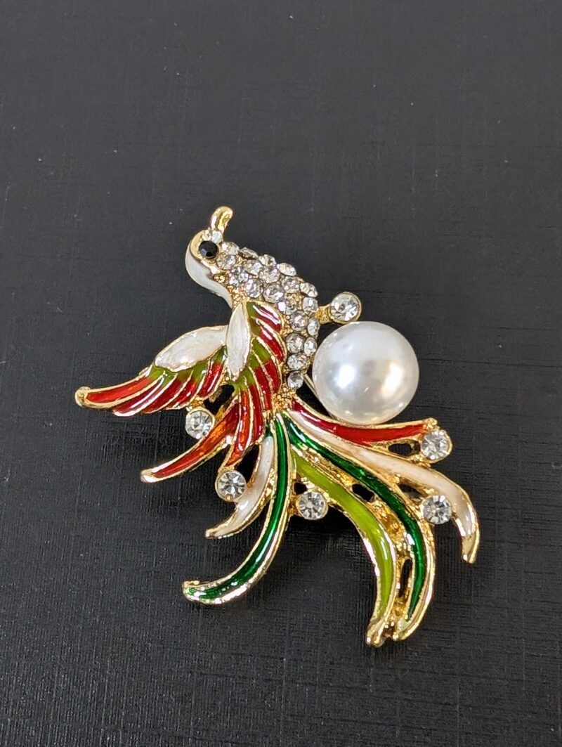 Brooch 02 Luxury Phoenix Brooch with Faux Pearl Sophisticated Fashion Pin - Image 4