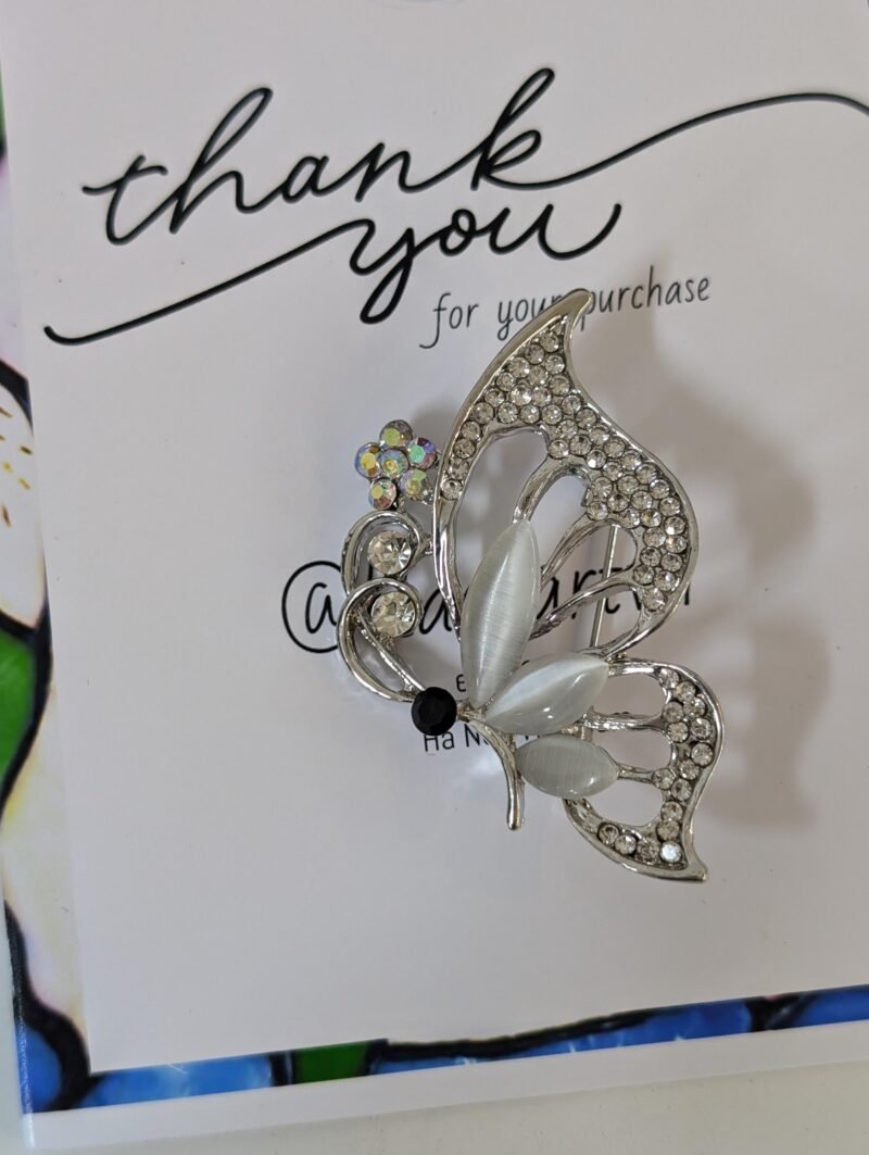 Brooch 5 Vintage Style Crystal Butterfly Brooch Perfect for Any Outfit - Image 4