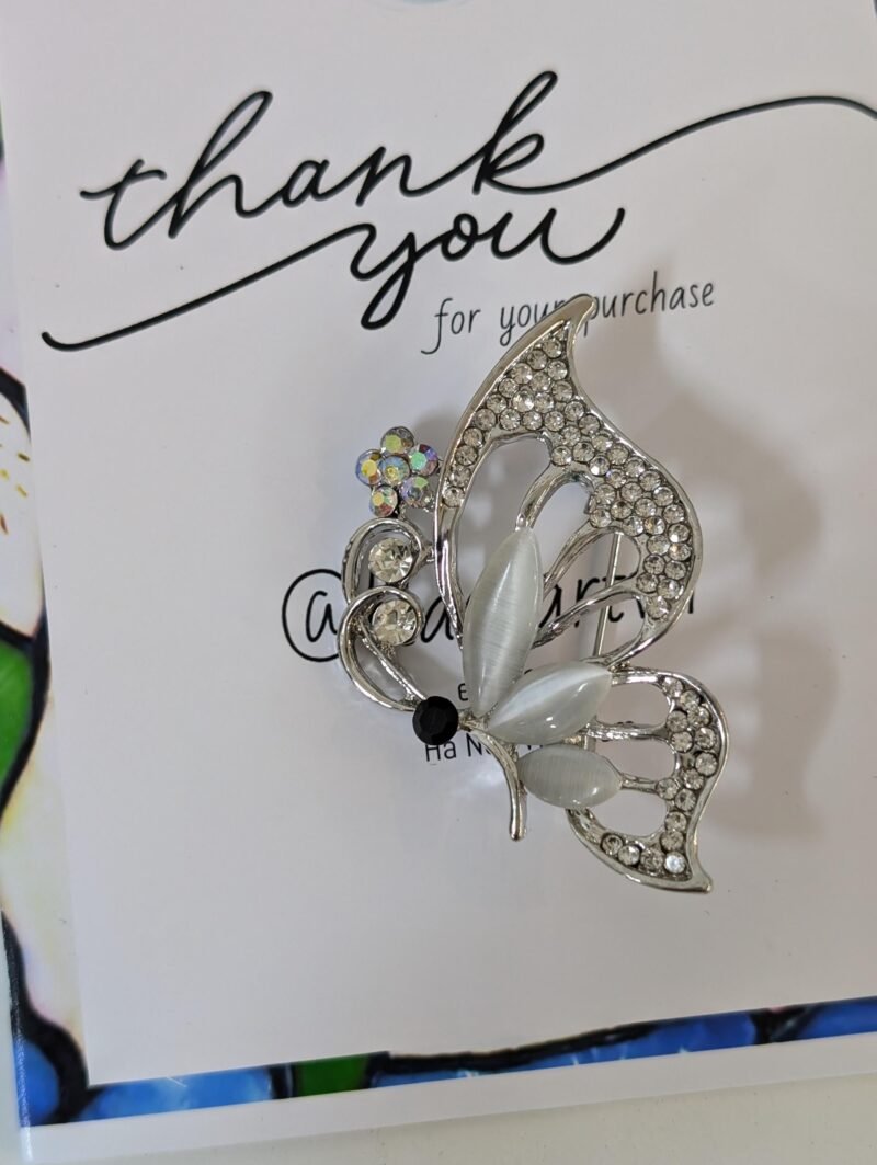 Brooch 5 Vintage Style Crystal Butterfly Brooch Perfect for Any Outfit - Image 3