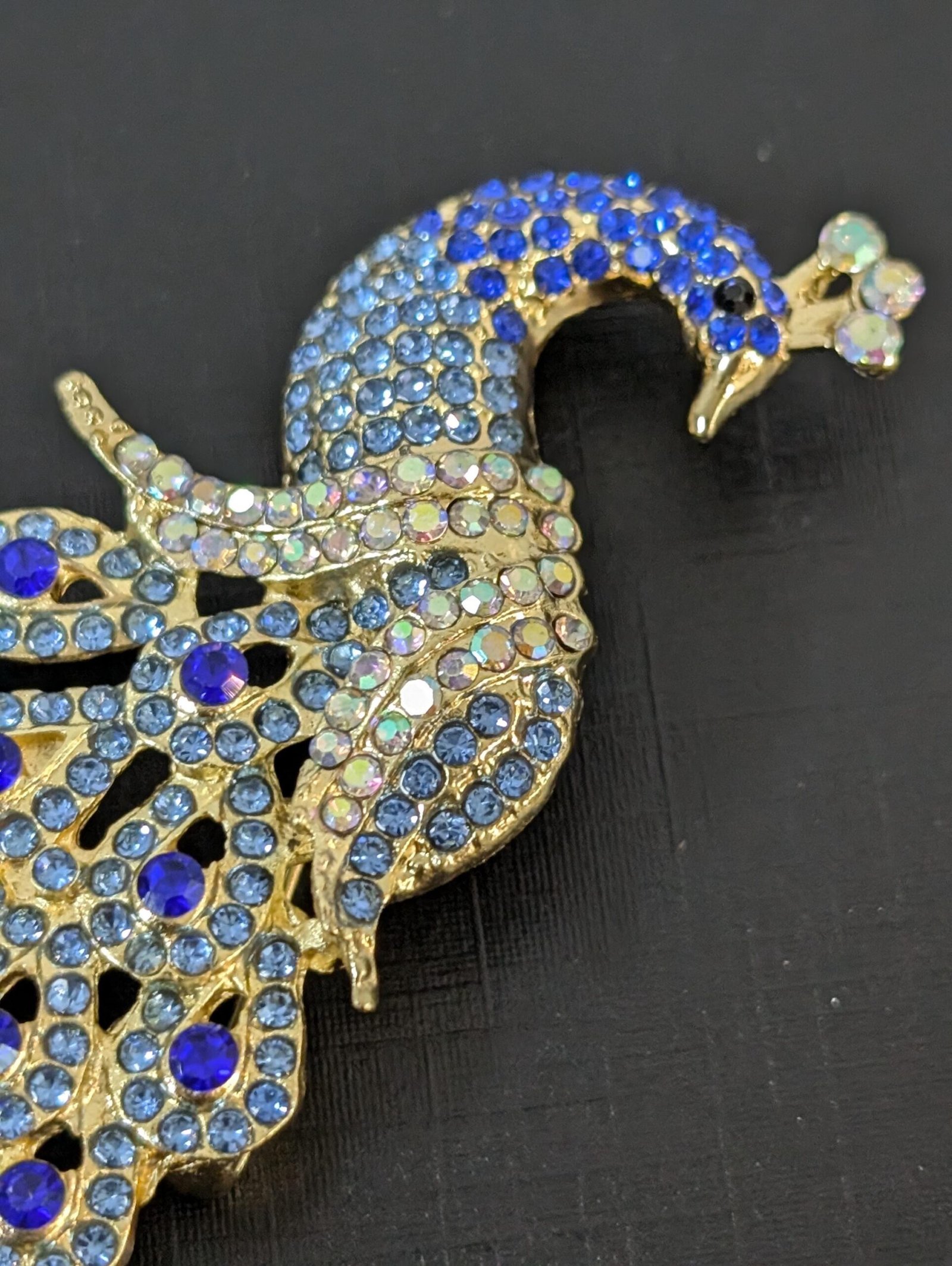 Brooch 11 Sapphire Blue Peacock Brooch Luxurious and Stunning - Image 3