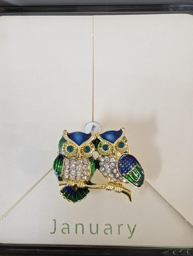 Brooch 13 Fashion Crystal Owl Brooch Elegant Statement Piece - Image 5