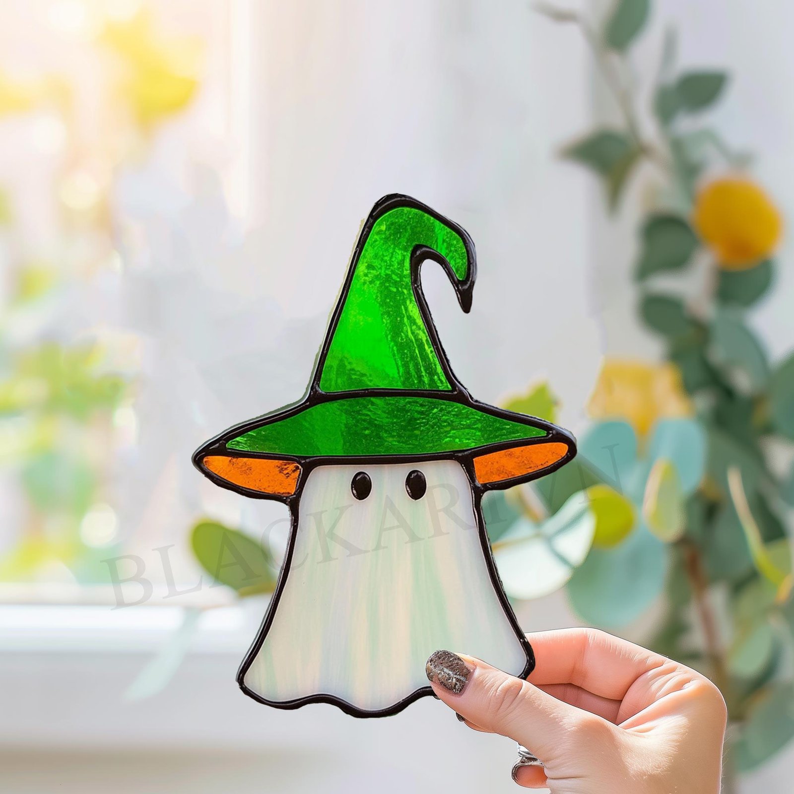 Digital Download two Ghost T01, Stained Glass Pattern Modern Suncatcher Diy Easy art Hobby License Beginner to Intermediate stain glass - Image 2