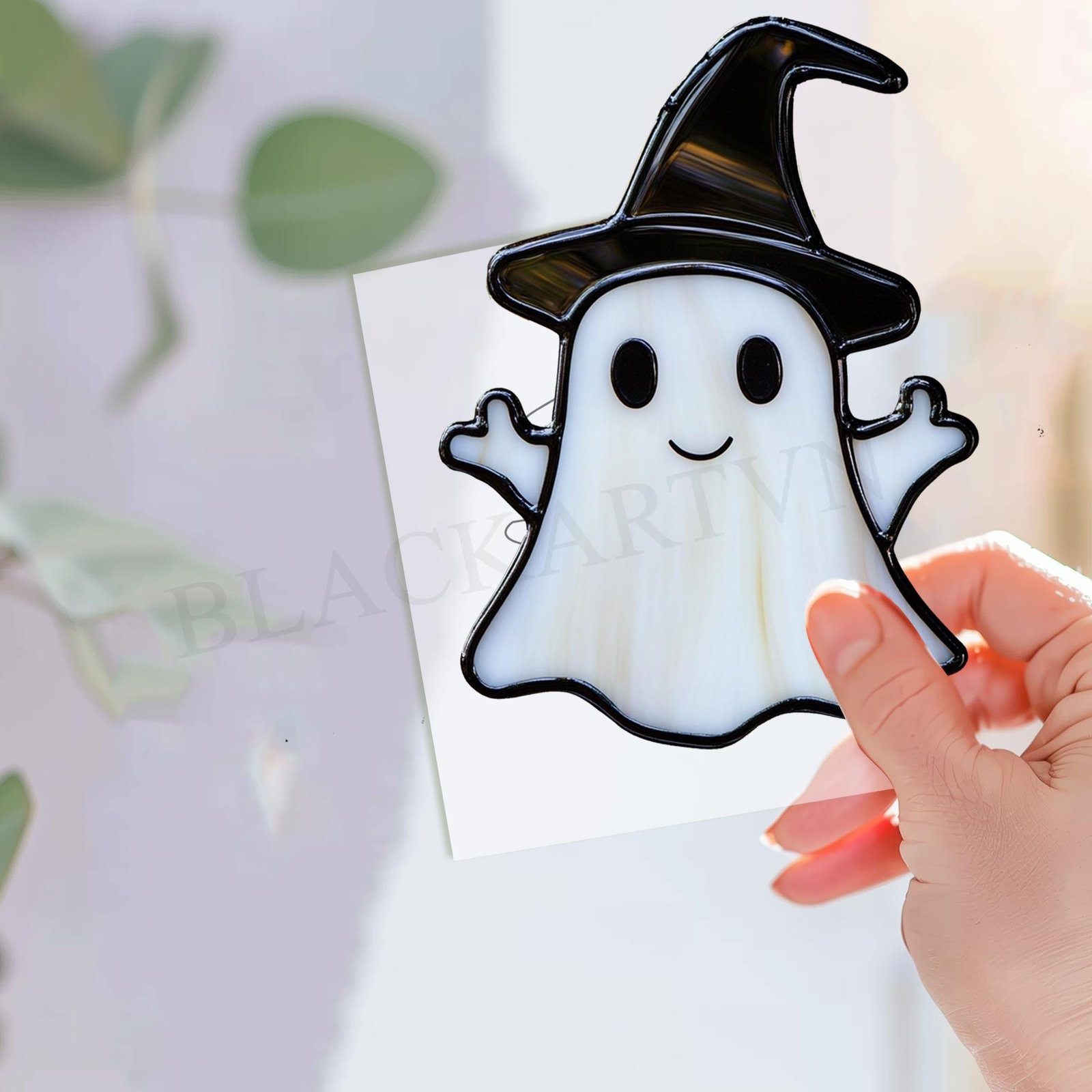 Digital Download two Ghost T01, Stained Glass Pattern Modern Suncatcher Diy Easy art Hobby License Beginner to Intermediate stain glass - Image 3