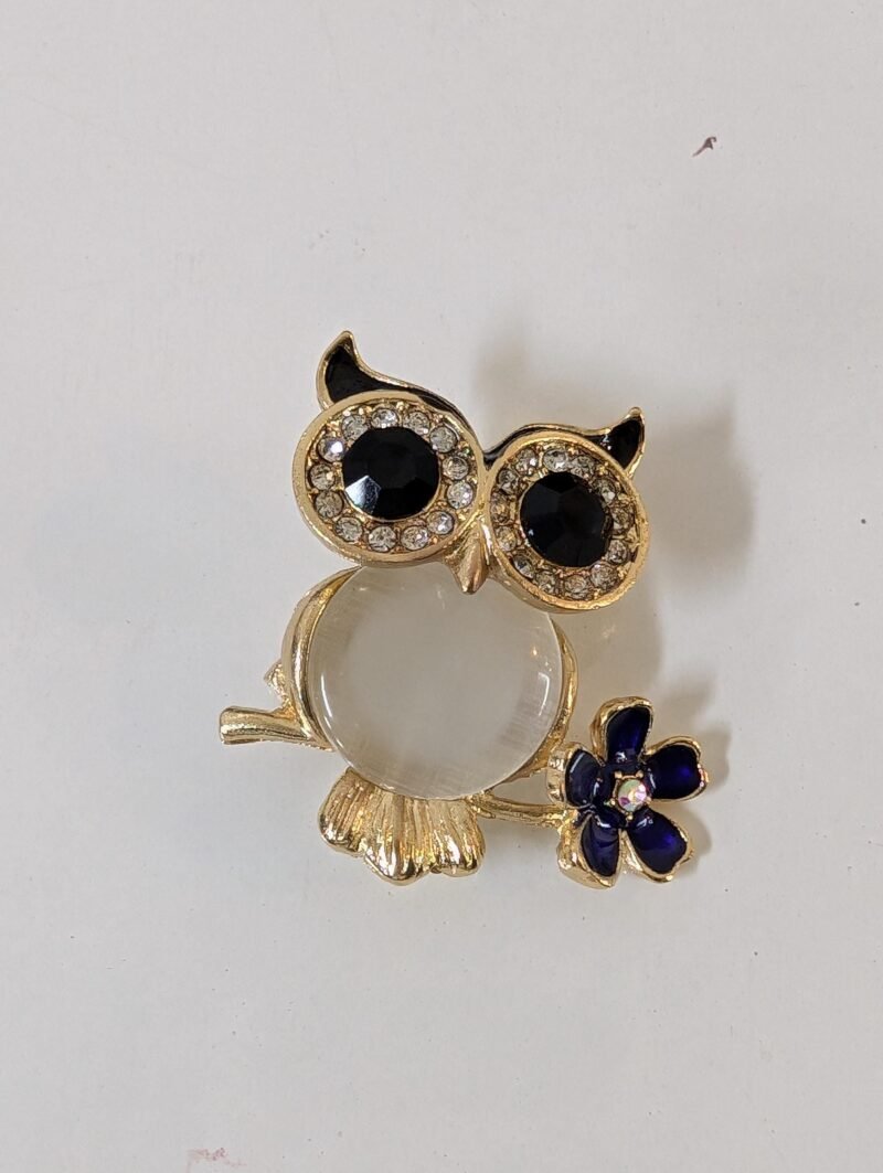 Brooch 24 Elegant Crystal Owl Brooch High-End Fashion for Men and Women - Image 3