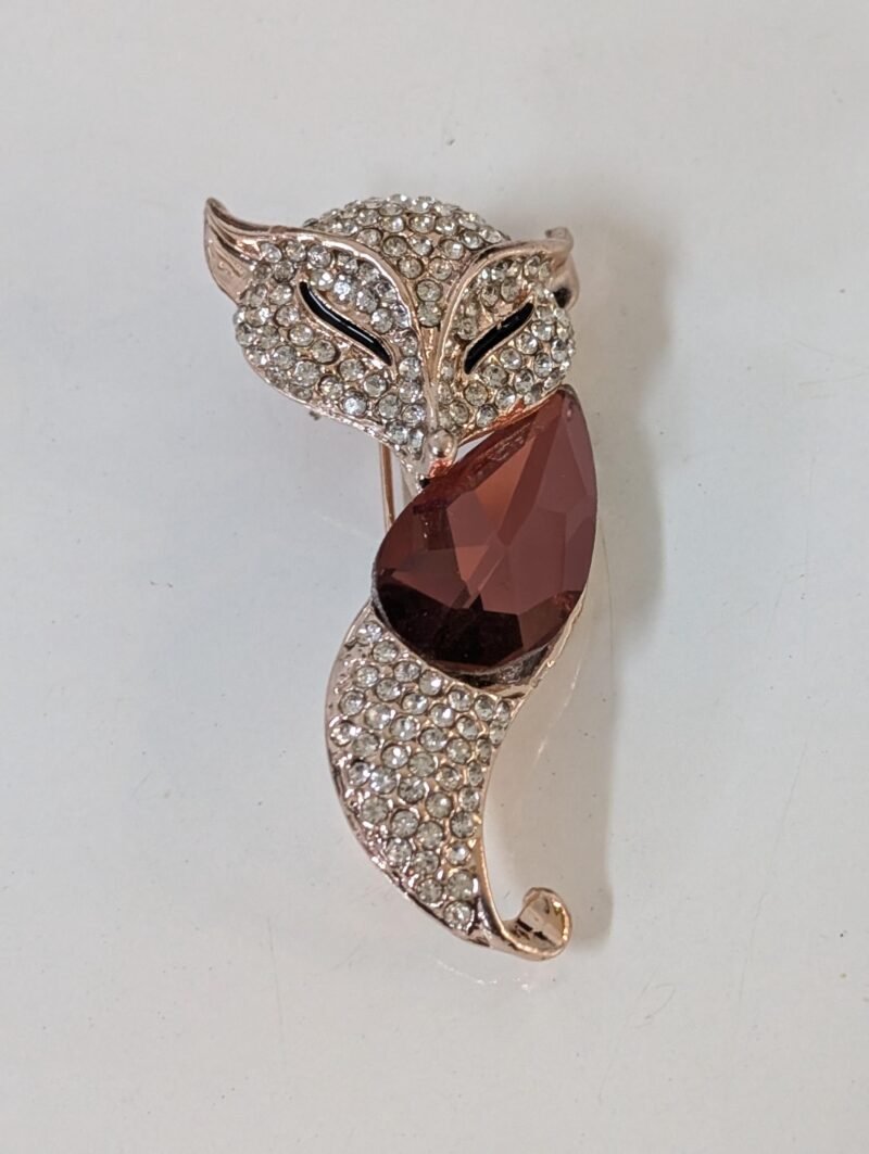 Brooch 27 Full Crystal Fox Brooch Trendy fox Fashion Accessory - Image 2
