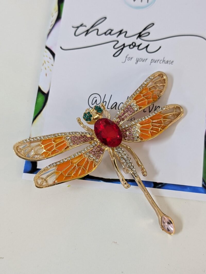 Brooch 30 Trendy Dragonfly with Unique Gemstone Details - Image 4