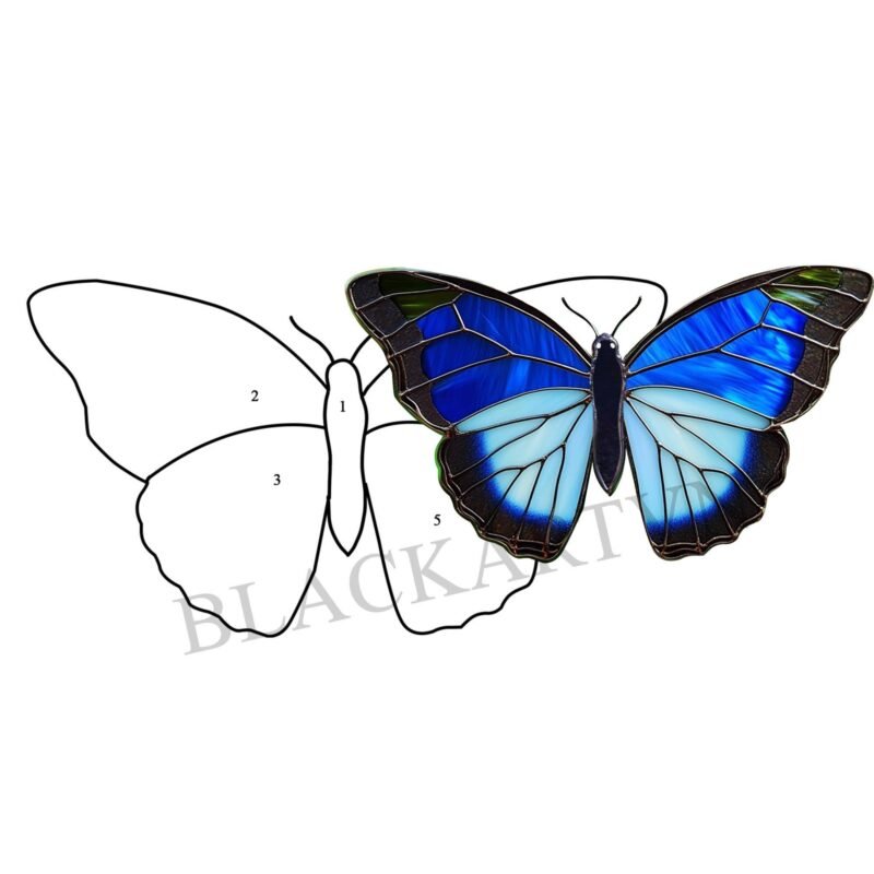 Digital Download Butterfly T04 Stained Glass Pattern, Modern Suncatcher, Diy Stained Glass - Image 4