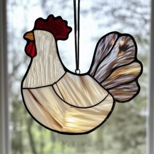 DIGITAL DOWNLOAD pattern  Chicken Hen  T01 Stained Glass Pattern, Modern Suncatcher, Diy Stained Glass,  Beginner