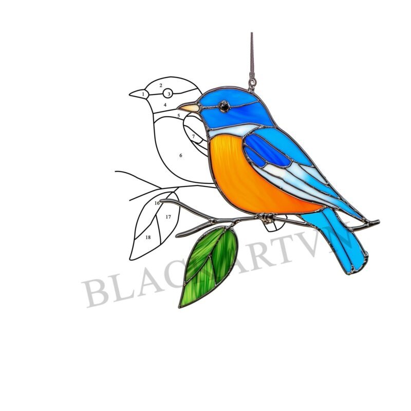 Digital Download Robin T39 ,Stained Glass Pattern,Modern Suncatcher,Diy Stained Glass,Easy art Hobby License Beginner to Intermediate - Image 4