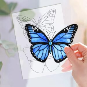 Digital Download Butterfly T01 Stained Glass Pattern, Modern Suncatcher, Diy Stained Glass